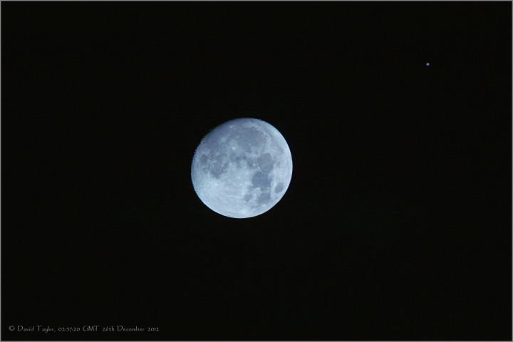 The moon in conjunction with Jupiter