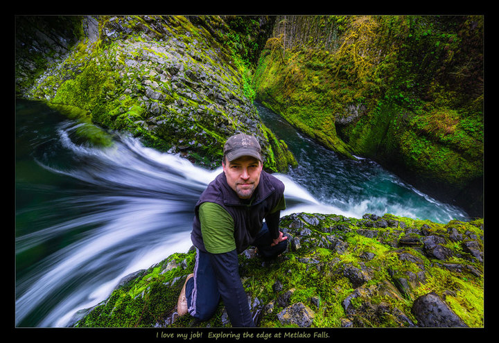 Jumping off of Metlako Falls
