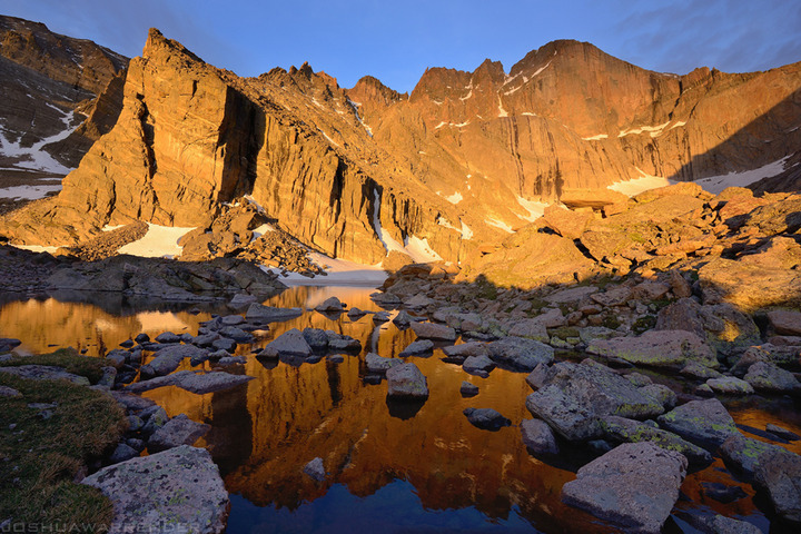 Chasm Lake this morning
