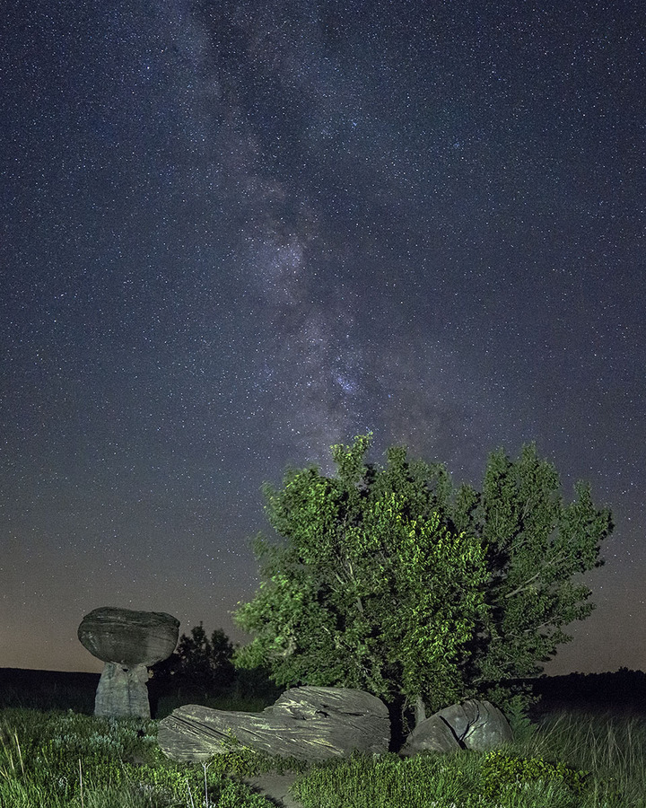 Milky Way and Mushroom Rock