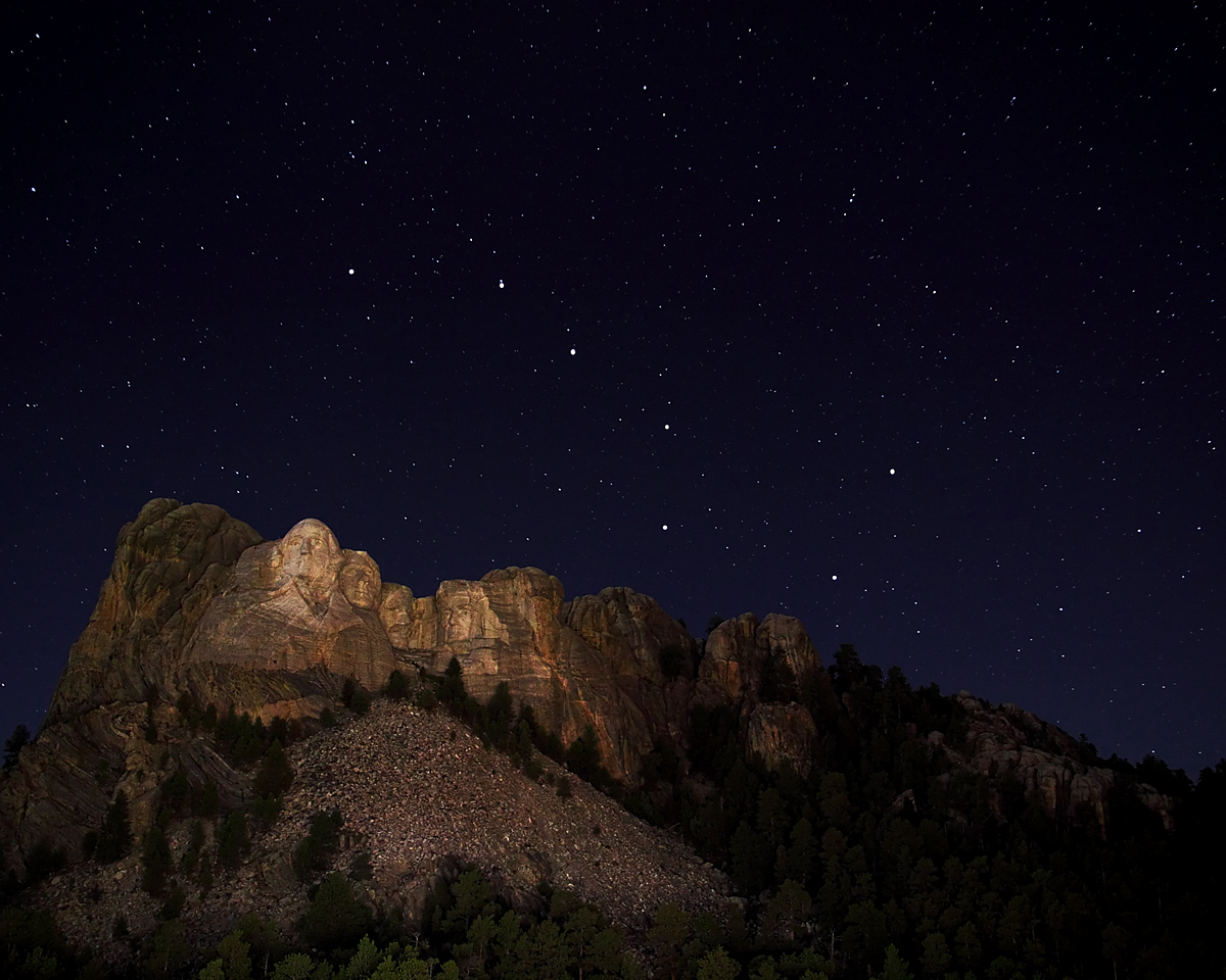 Stars over Mt Rushmore