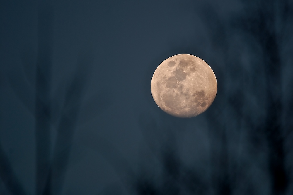 low flying moon