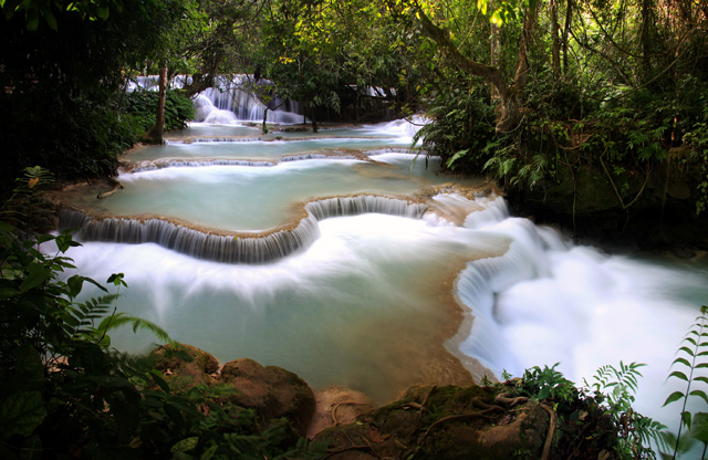 Cascading falls of Laos