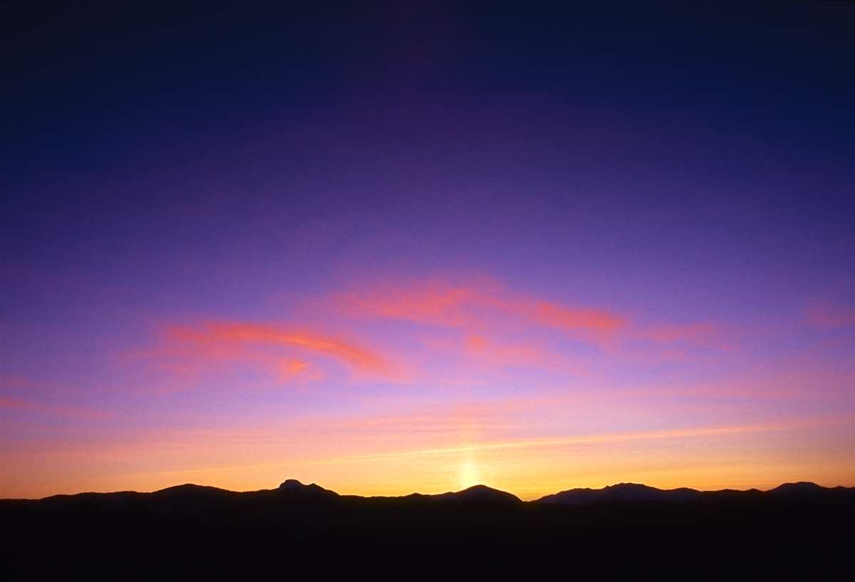Sun pillar at dawn