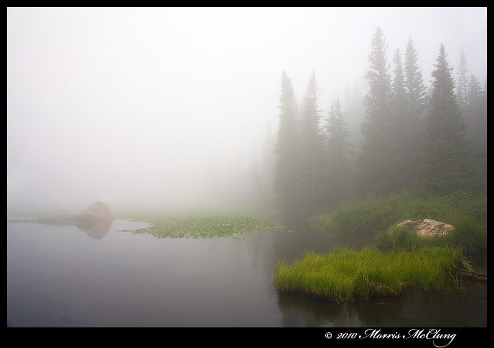 Red Rock Lake and fog