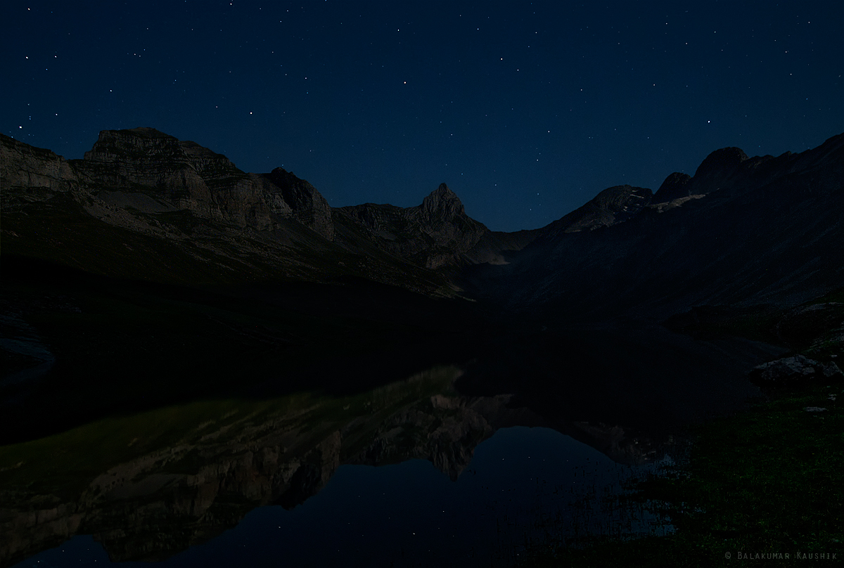 Alps night sky (repost with brightening)