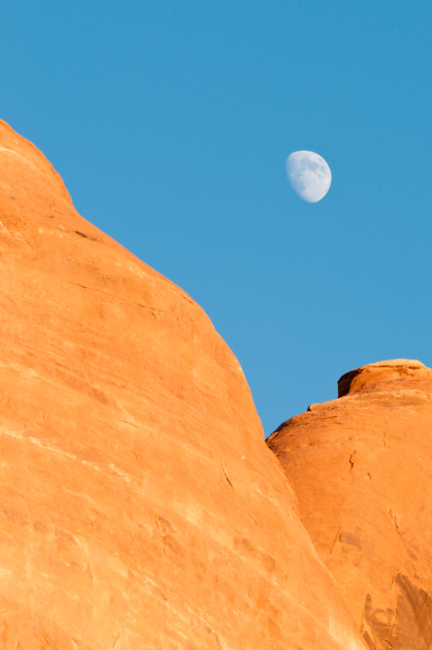 Red Rock and Moon + B&W version