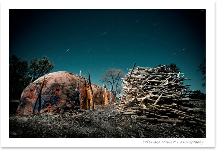 Burning wood