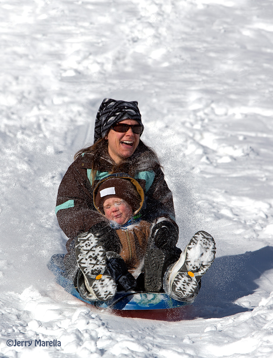 Sledding fun; maybe not