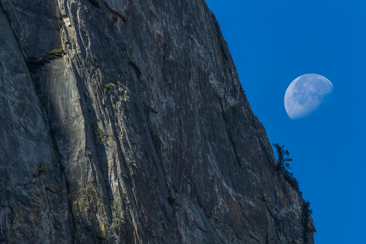 Yosemite moonset