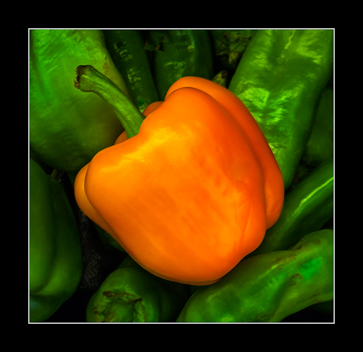 Orange on Green