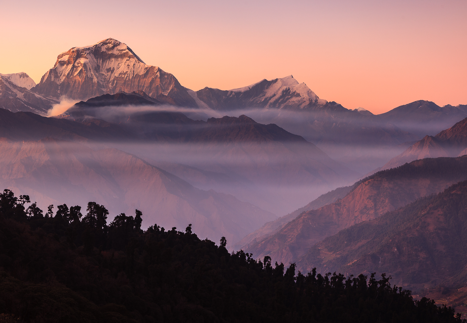 Fires below Dhaulagiri