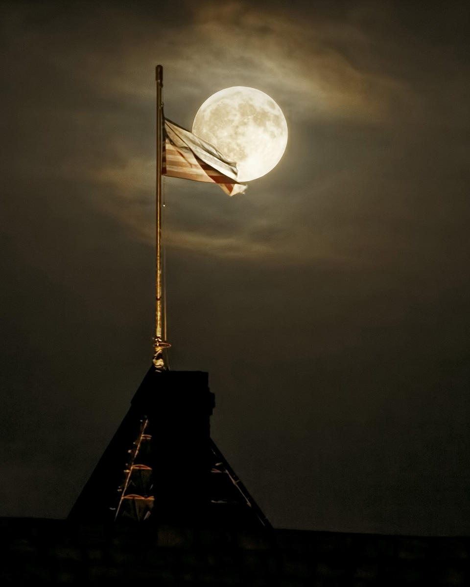 Moon and Flag