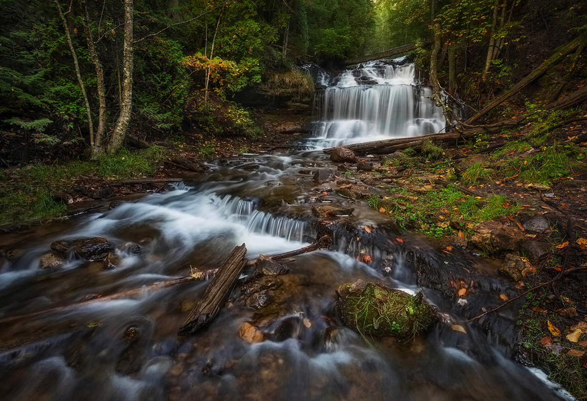 Wagner Falls in Rain