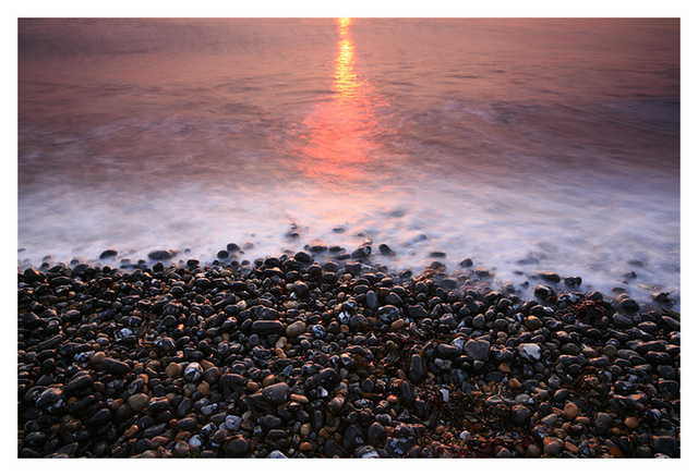 Sunset and Pebbles