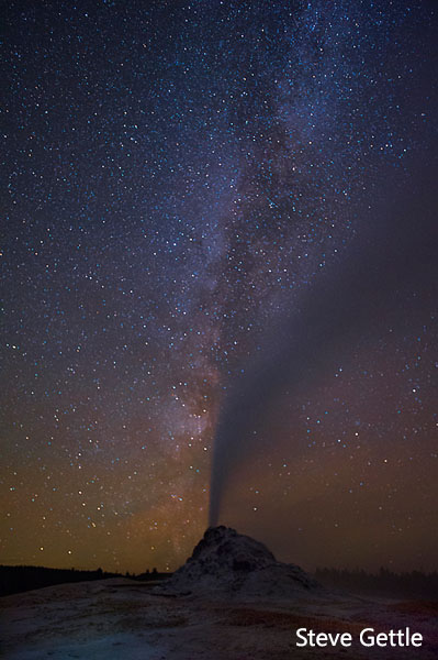 White Dome Geyser and Milky Way